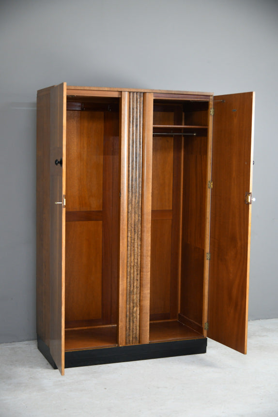 Art Deco Oak Double Wardrobe
