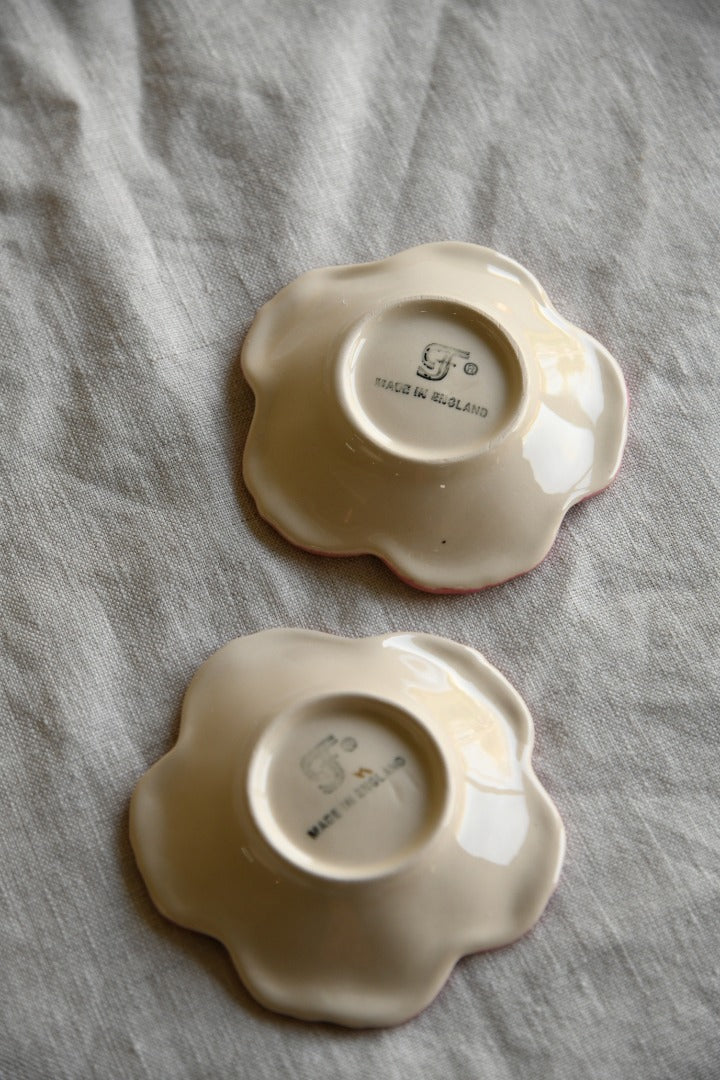 Pair Franciscan Desert Rose Petal Dishes