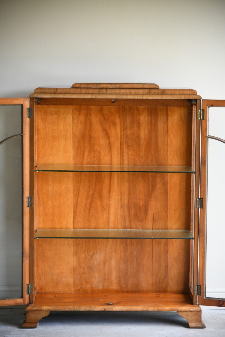 Art Deco Walnut Display Cabinet