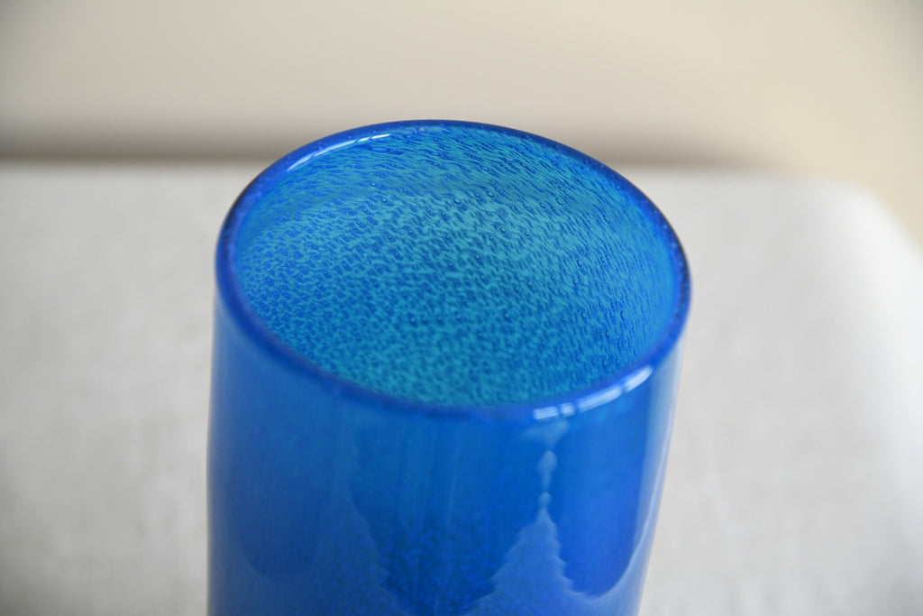 John Orwar Lake Ekenas Sweden Blue & Green Cylinder Glass Vase
