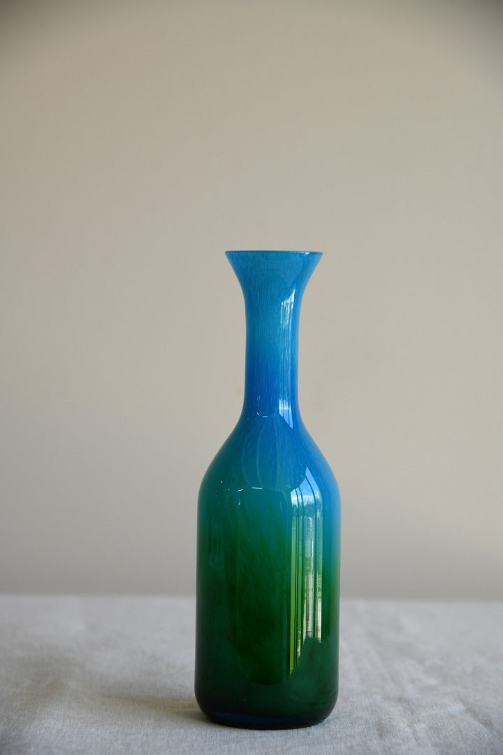 Single Blue & Green Glass Vase John Orwar Lake Ekenas Sweden
