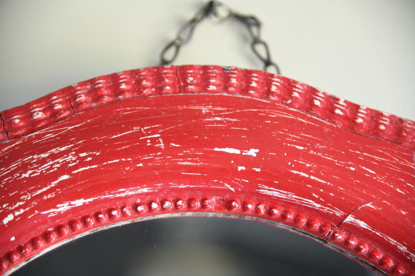Red Victorian Painted Mirror