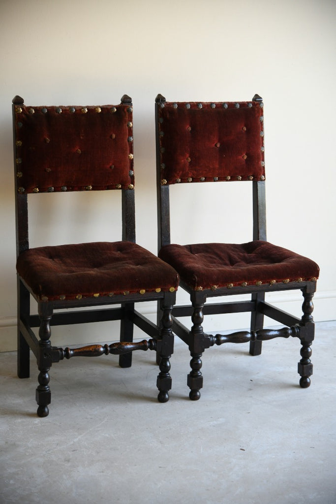 Pair 17th Century Style Occasional Chairs