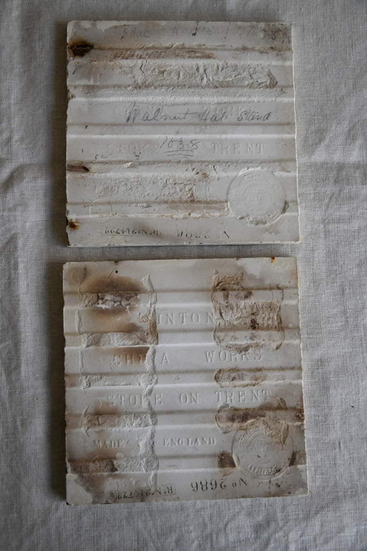 2 Minton Victorian Green Tiles