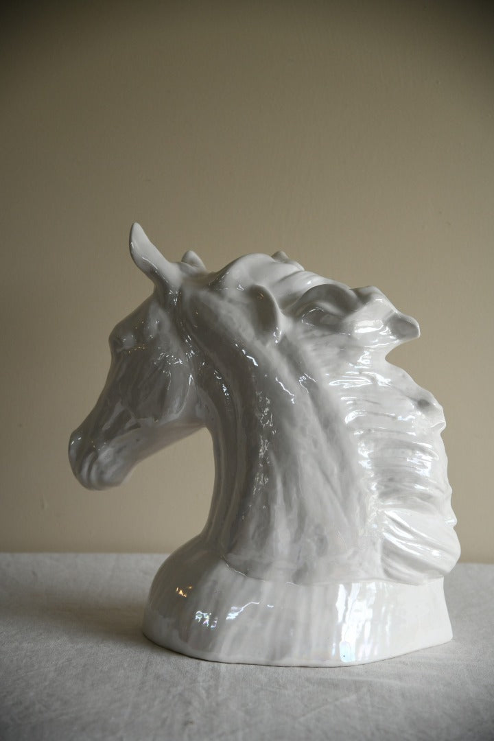 Ceramic White Horse Head