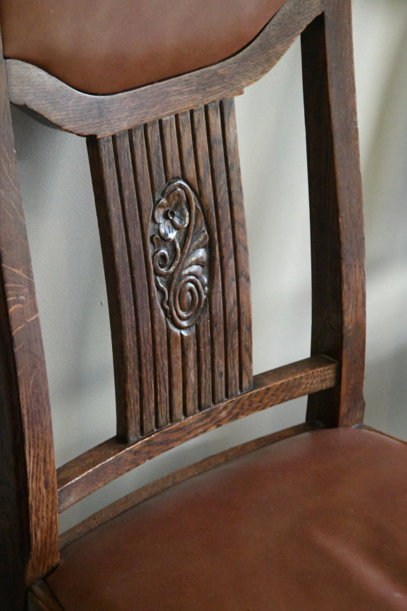 6 x 1930s Oak Dining Chairs