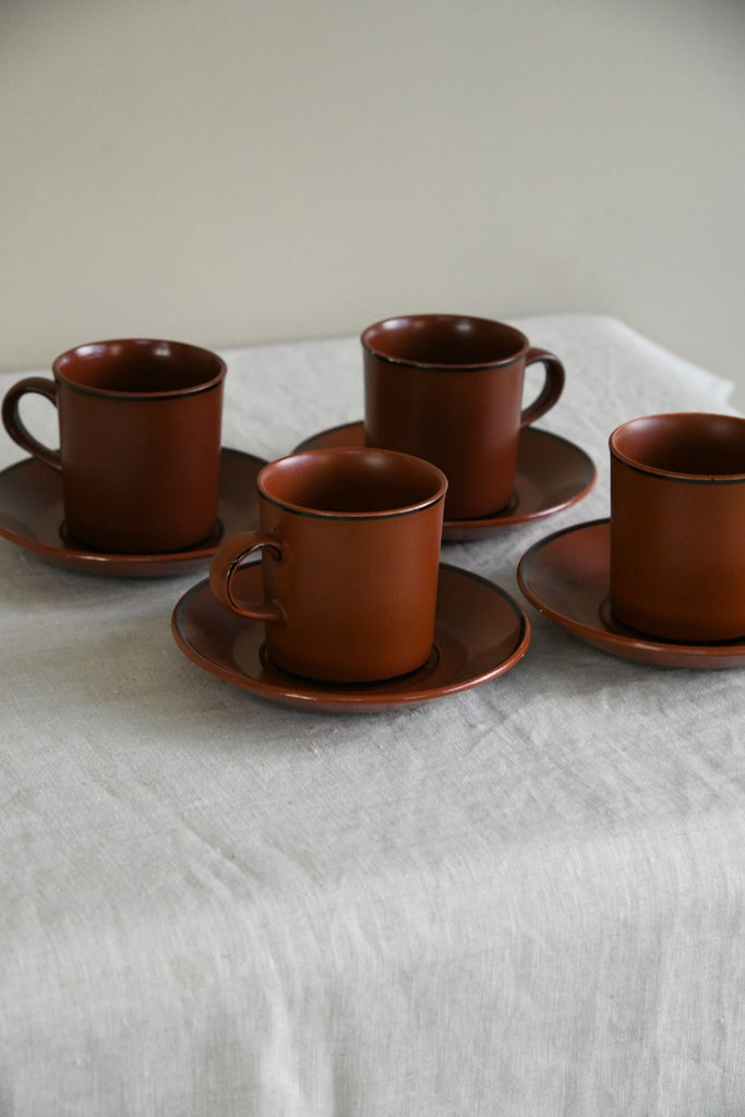 4 Royal Worcester Crown Ware Cups and Saucers