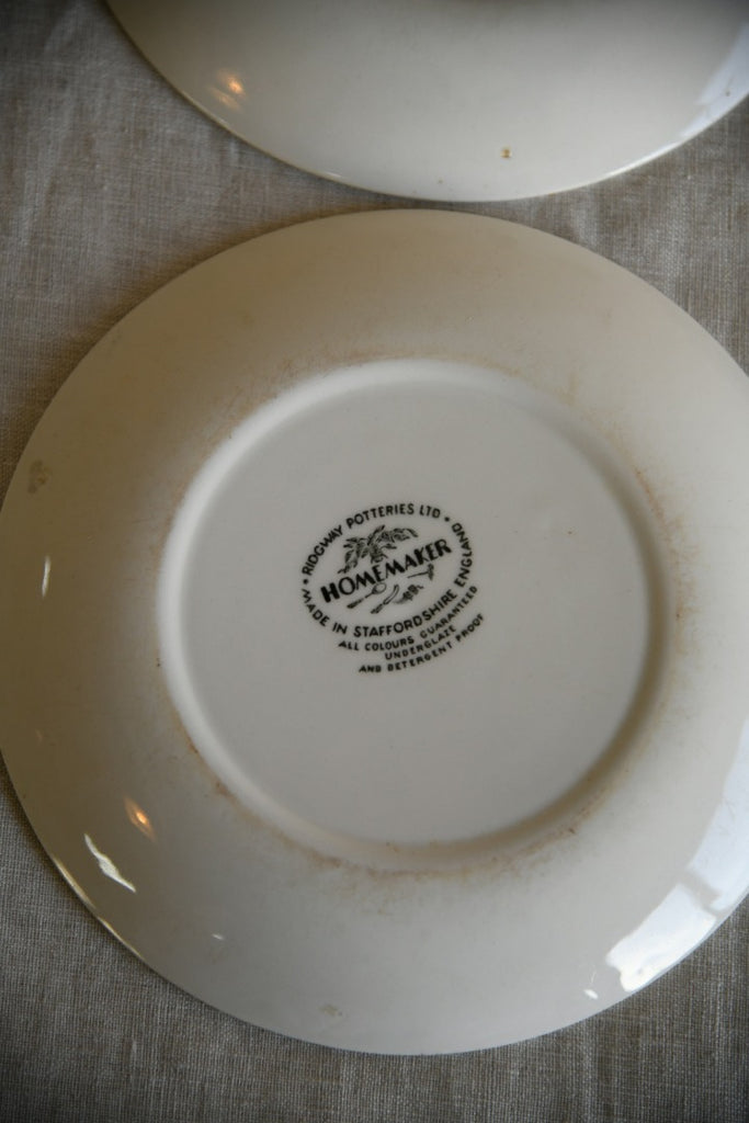 5 Vintage Ridgway Homemaker Bread Plates