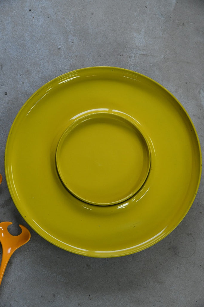 Vintage Yellow Spinning Serving Tray