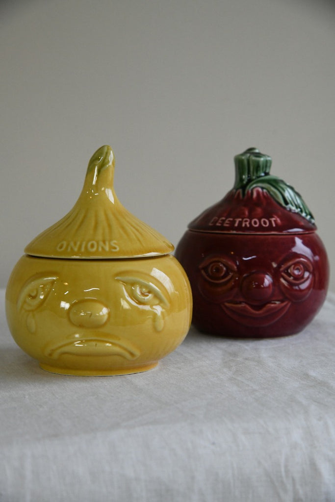 Vintage Onion & Beetroot Kitchen Pots