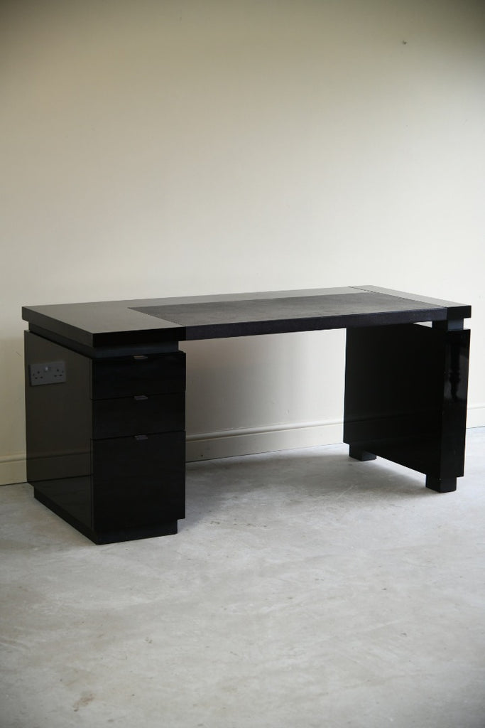 Contemporary Black Lacquer Desk