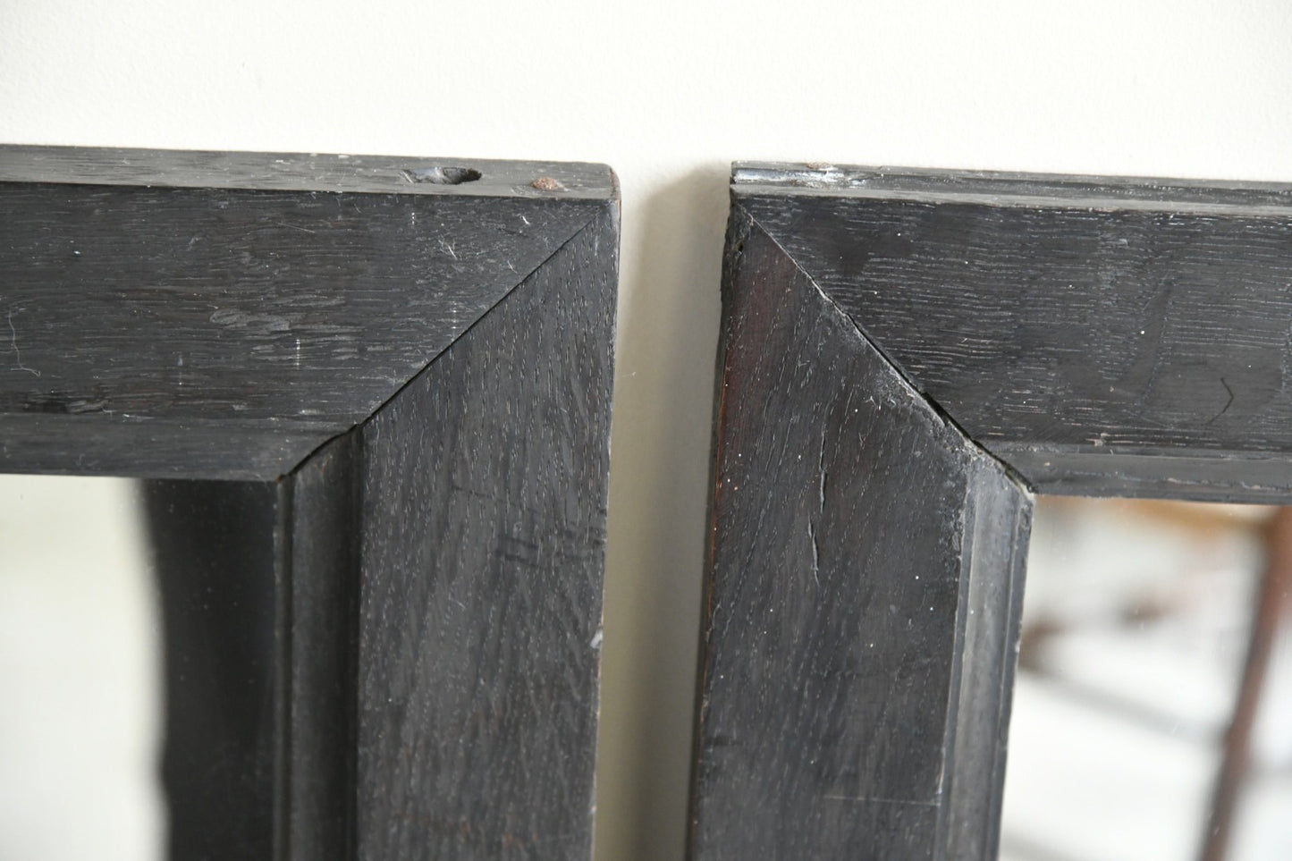 Pair Stained Oak Wall Mirrors