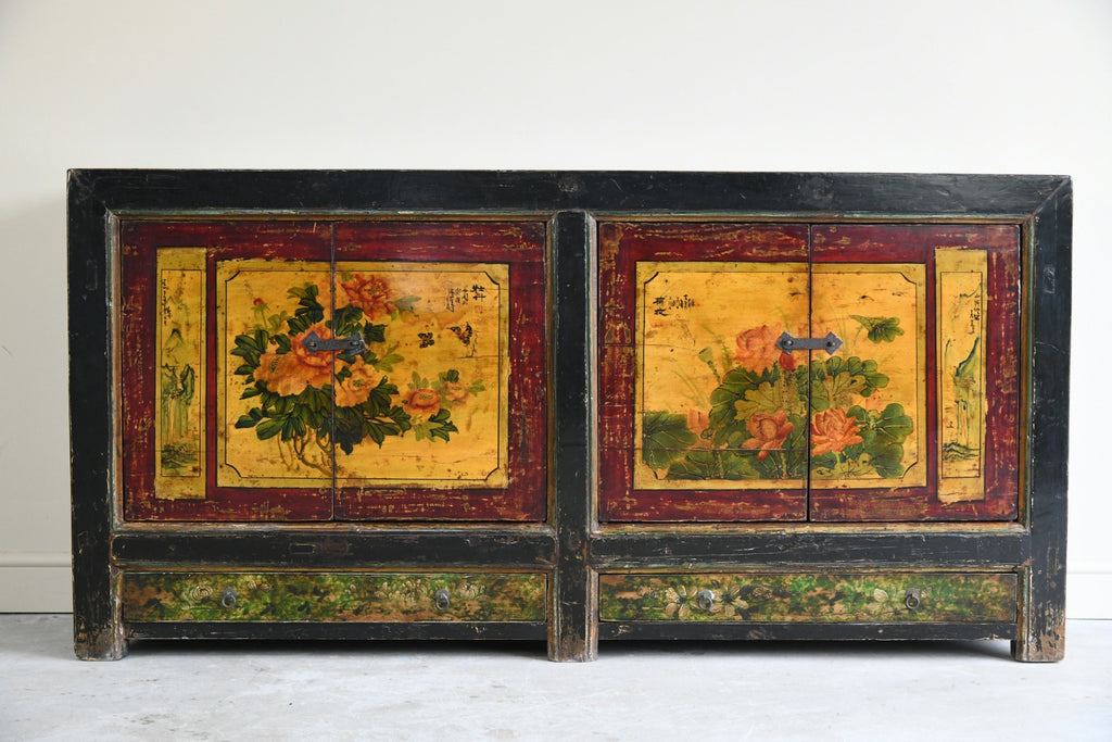 Chinese Floral Painted Sideboard