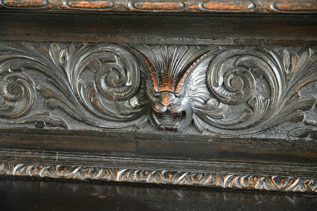 Antique Victorian Carved Oak Sideboard