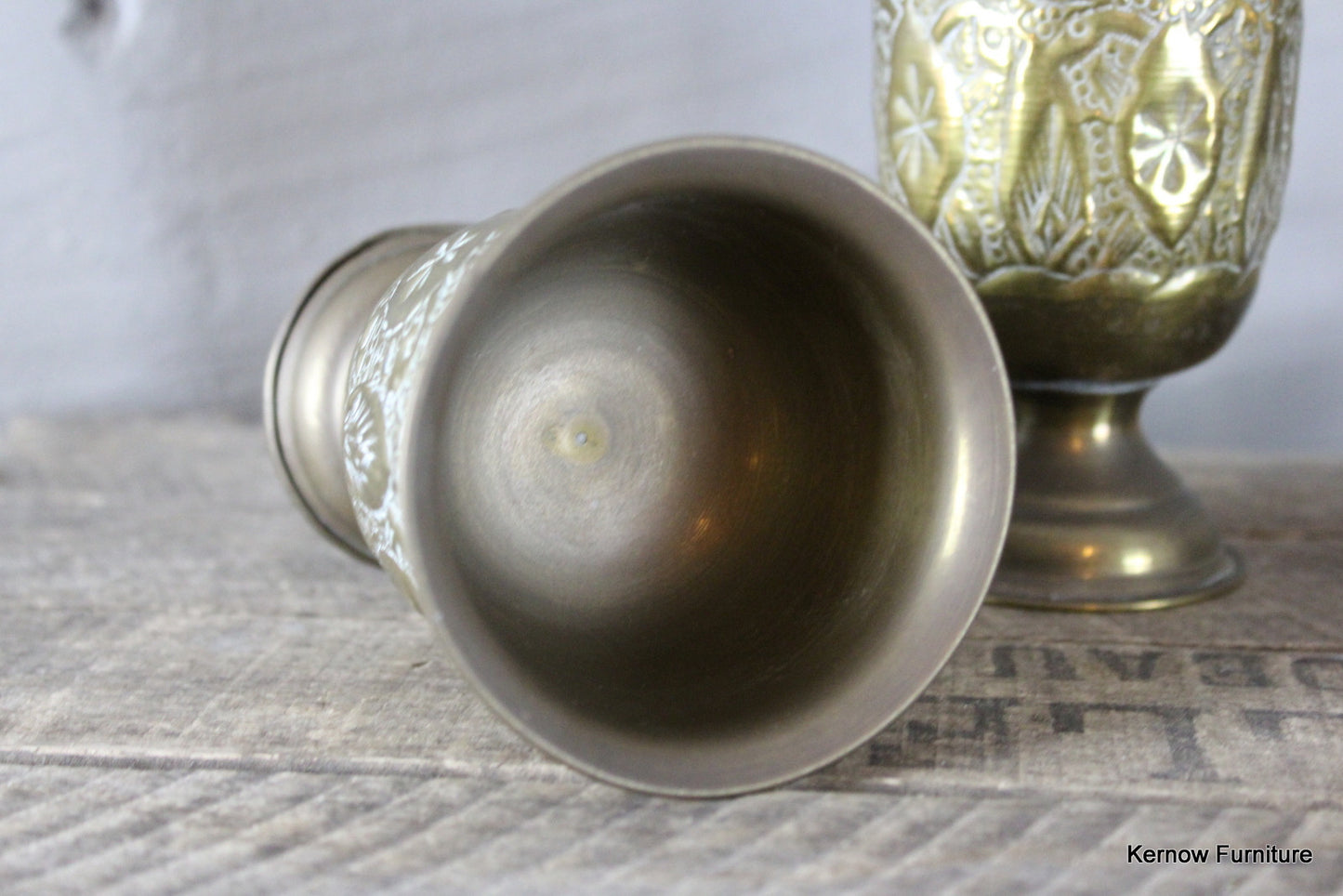 Set 4 Eastern Brass Goblets - Kernow Furniture