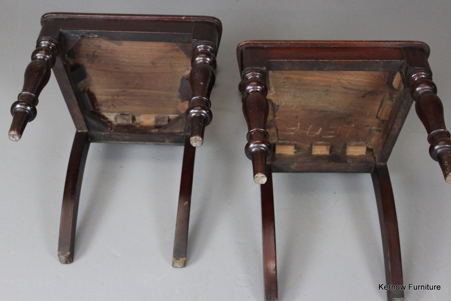 Pair Antique Victorian Hall Chairs - Kernow Furniture