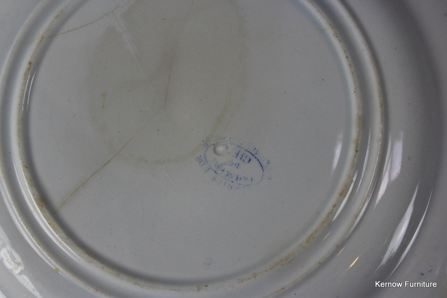 French Blue & White Transferware Plate - Kernow Furniture