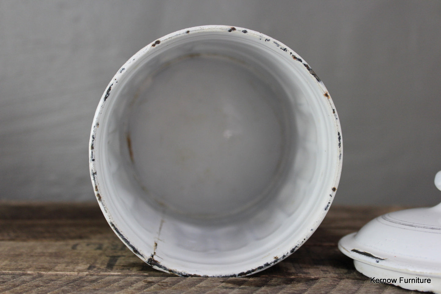 French Enamel Sucre Jar - Kernow Furniture