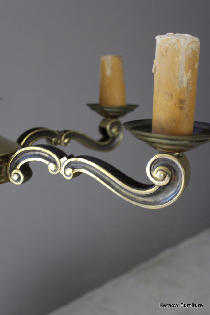 Large Brass Ceiling Chandelier - Kernow Furniture