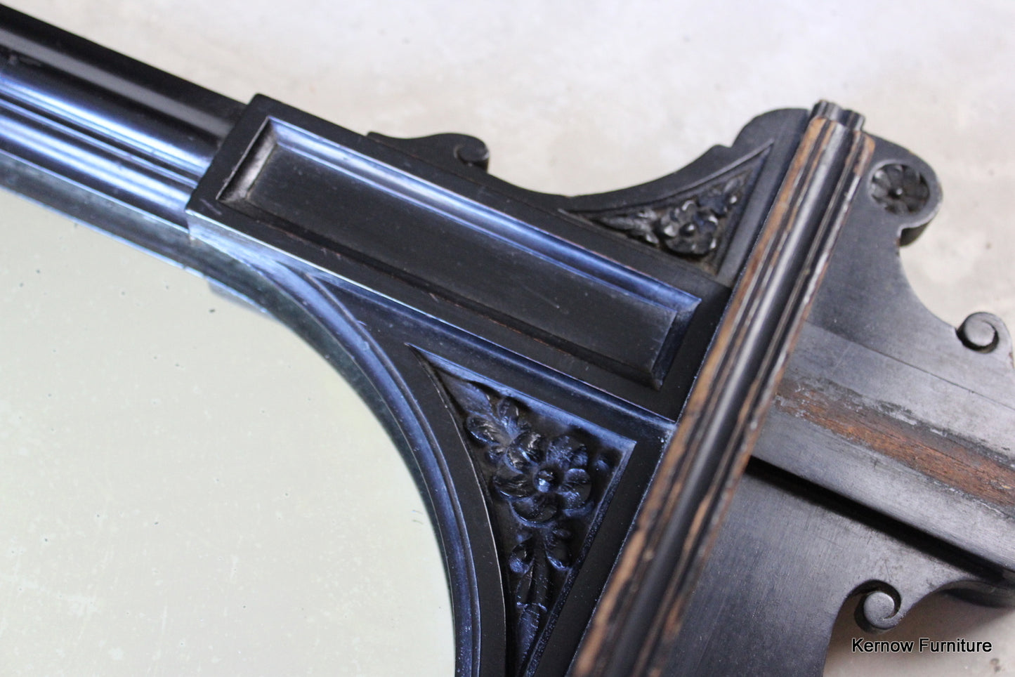 Victorian Ebonised Mirror - Kernow Furniture