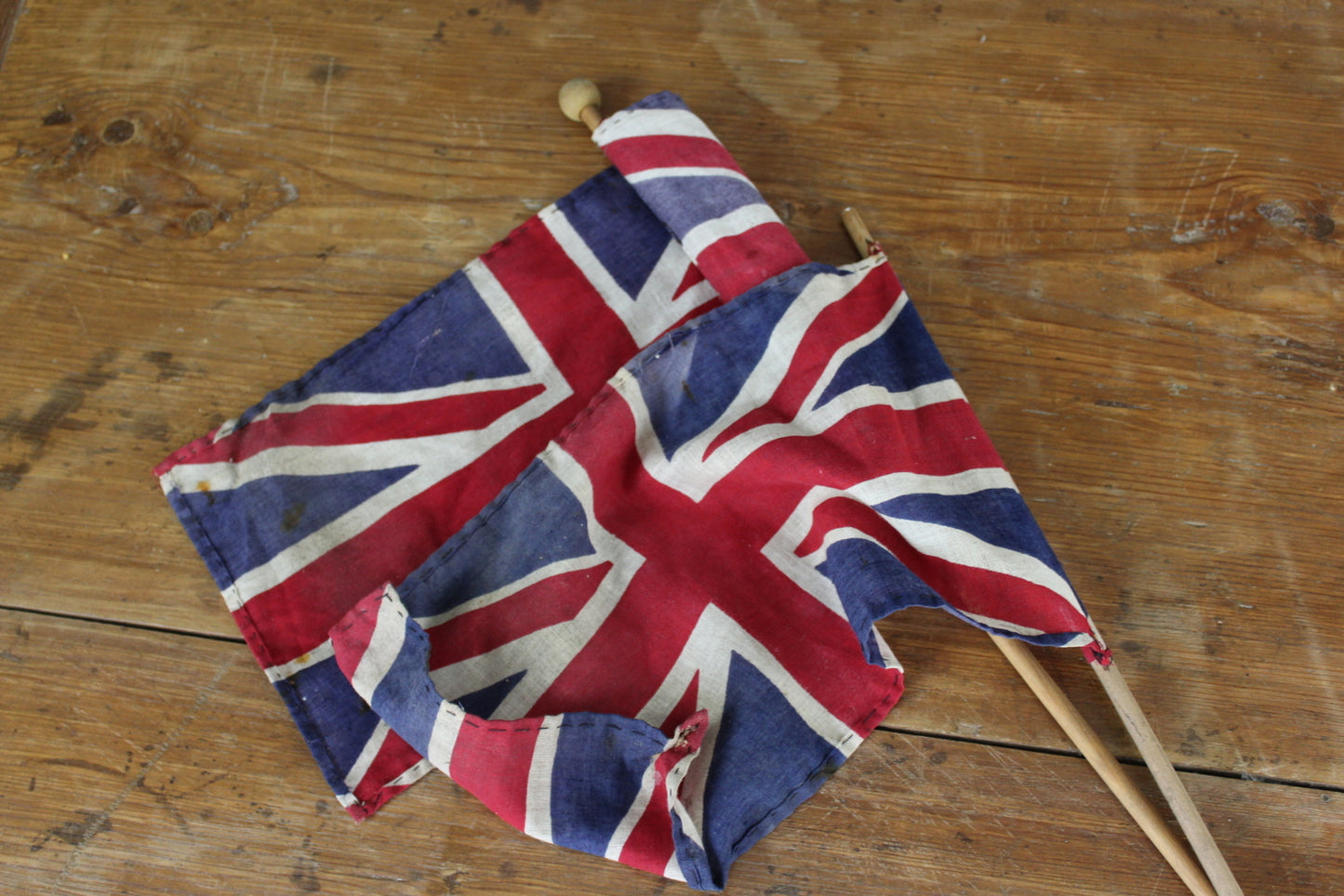 Pair Vintage Union Jacks - Kernow Furniture