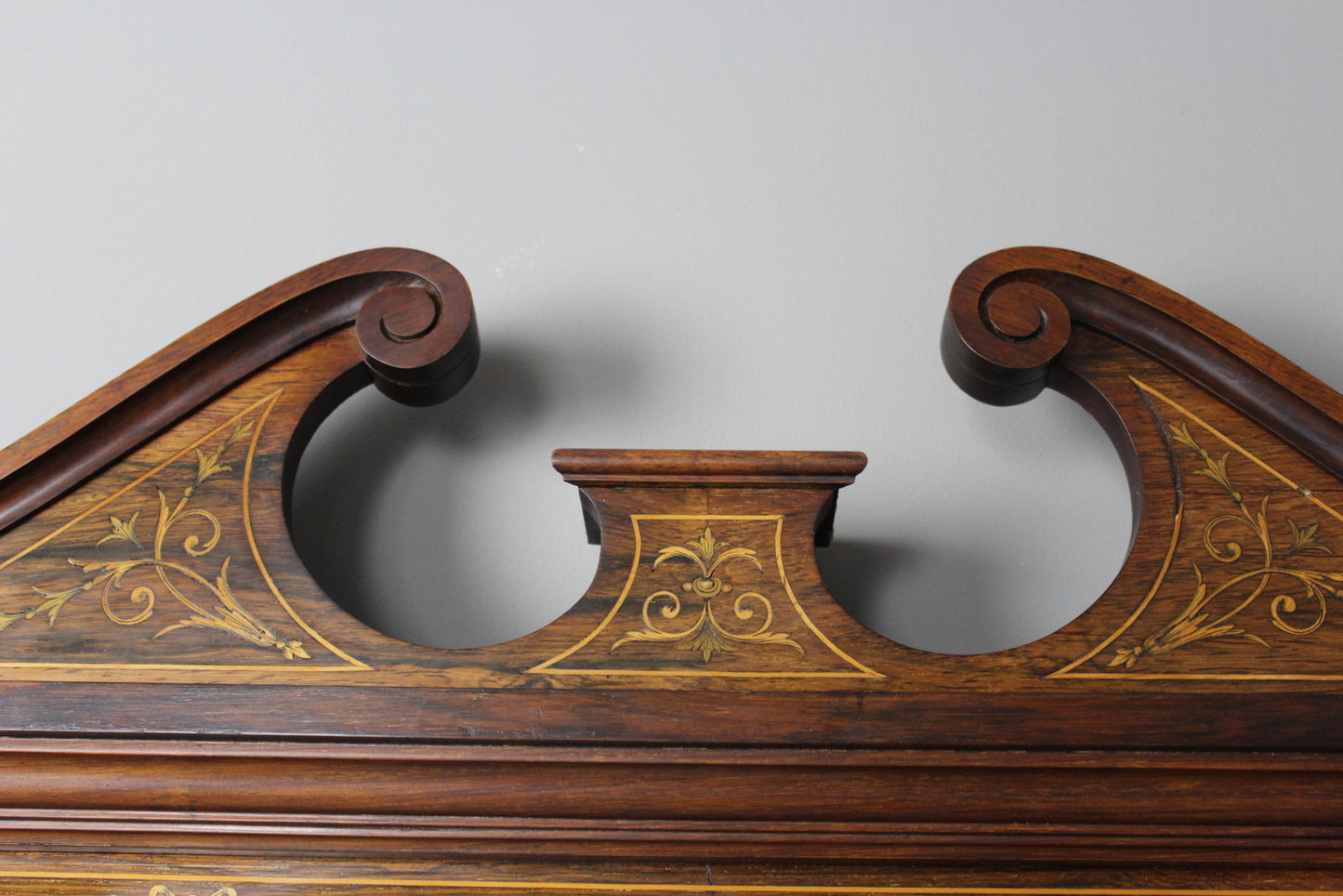 Large Edwardian Inlaid Wall Mirror - Kernow Furniture