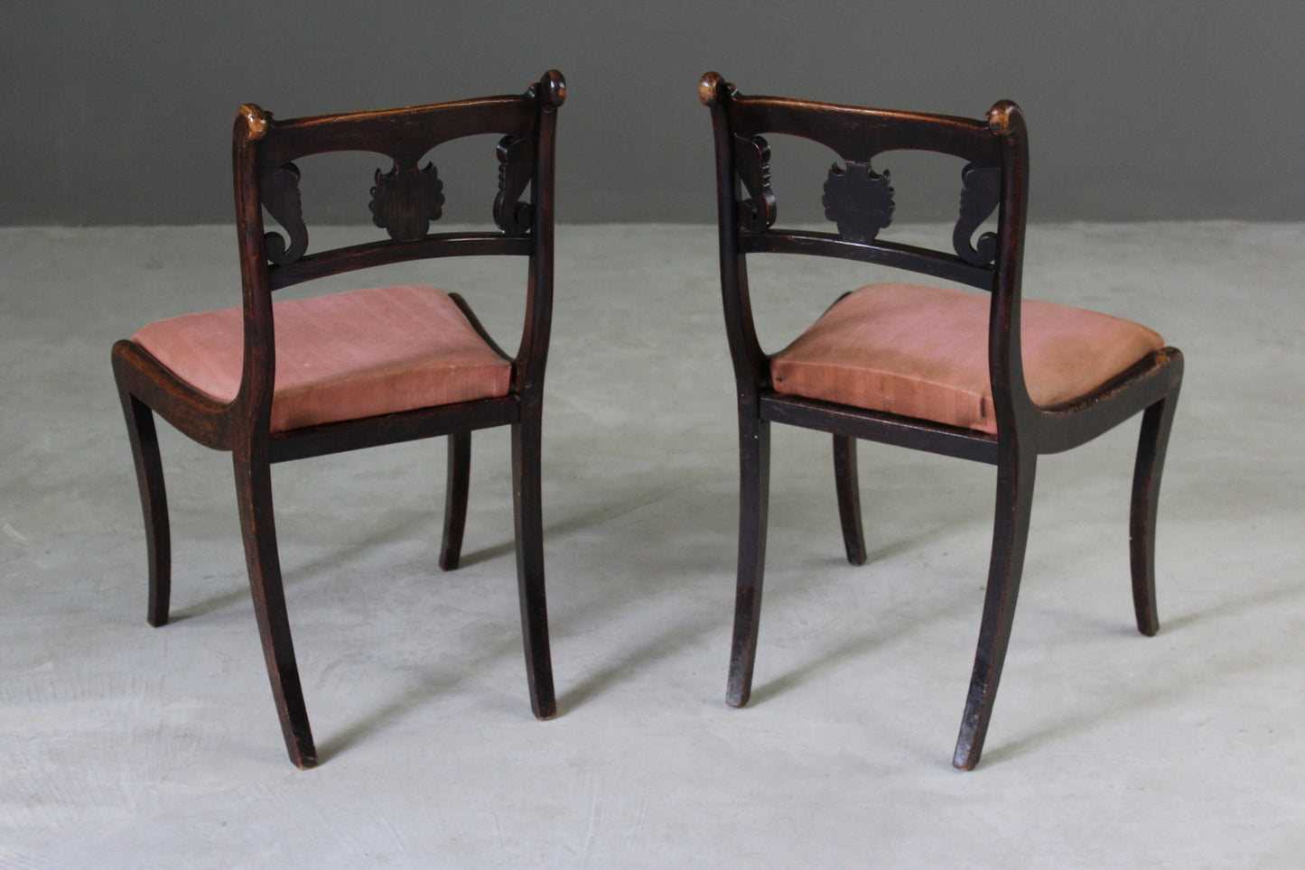 Pair Simulated Rosewood Dining Chairs - Kernow Furniture