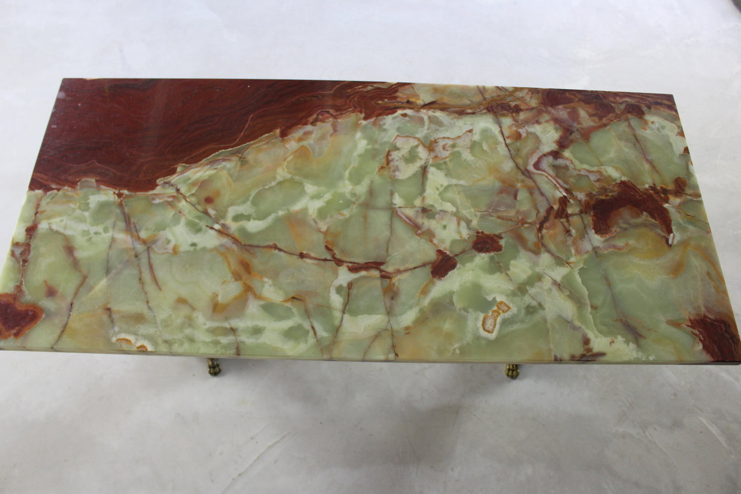Marble Green Onyx & Brass Coffee Table - Kernow Furniture