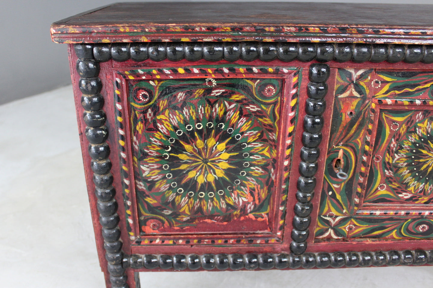 Painted Pine Folk Cupboard - Kernow Furniture