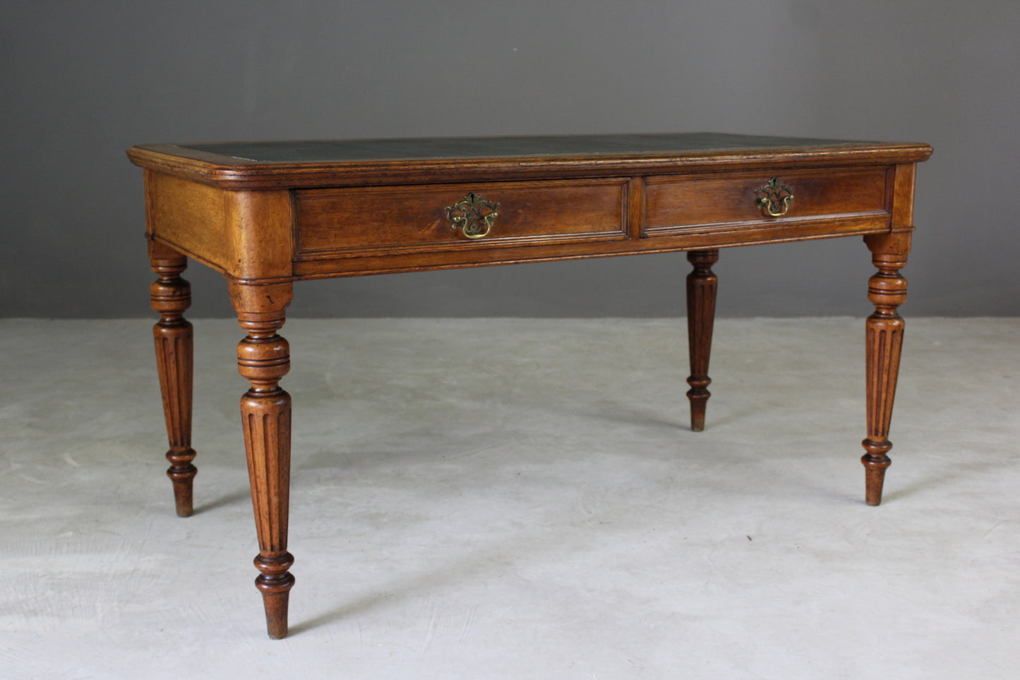 Antique Oak Library Table - Kernow Furniture