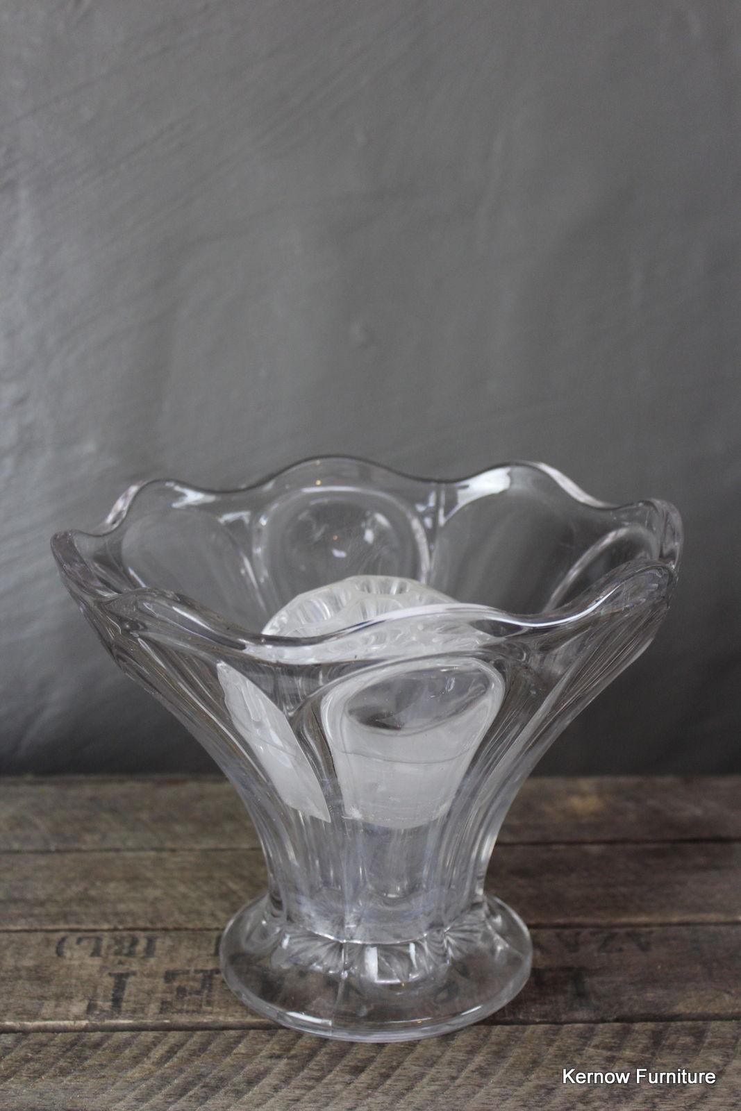 Large Clear Glass Vase Centrepiece & Frog - Kernow Furniture