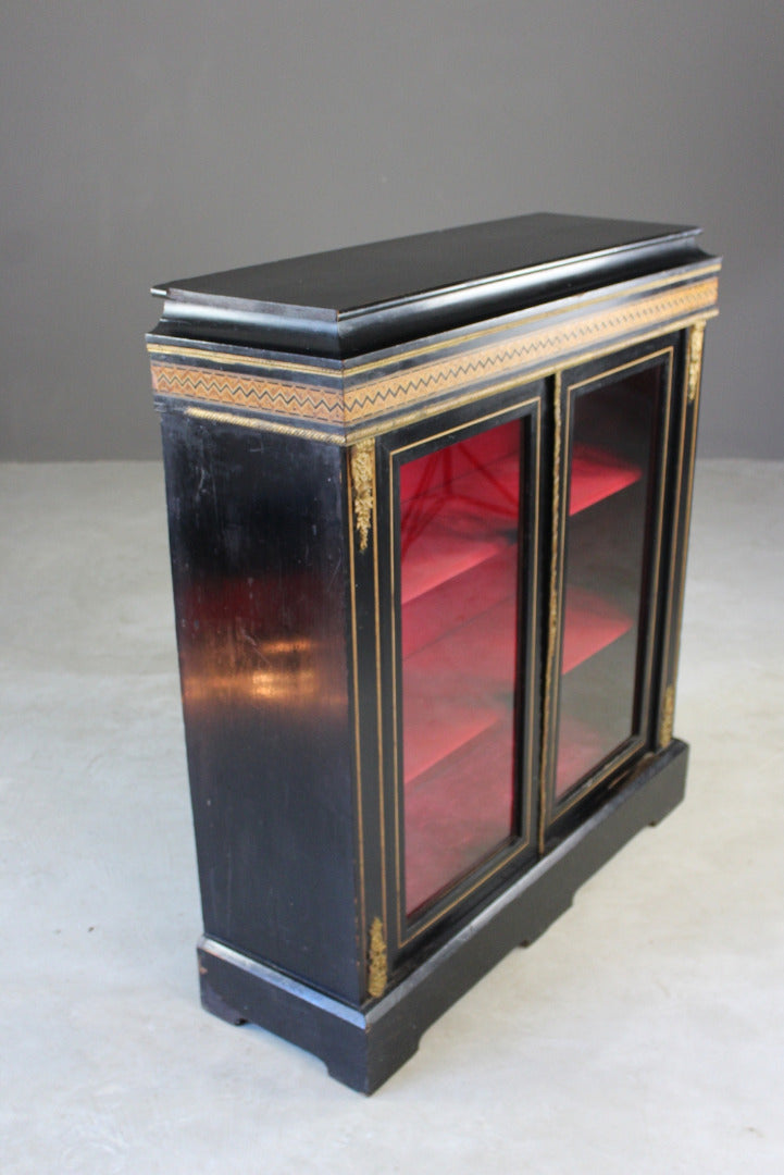 Victorian Ebonised Display Cabinet - Kernow Furniture