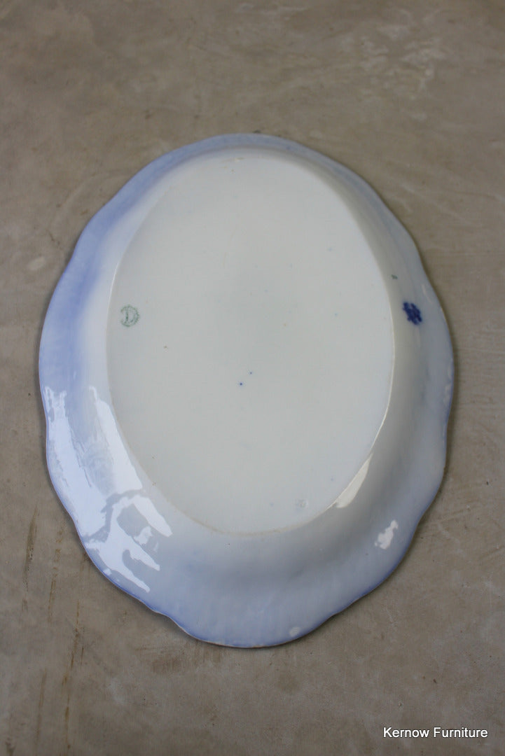 W H Chyndley Flow Blue Meat Plate - Kernow Furniture