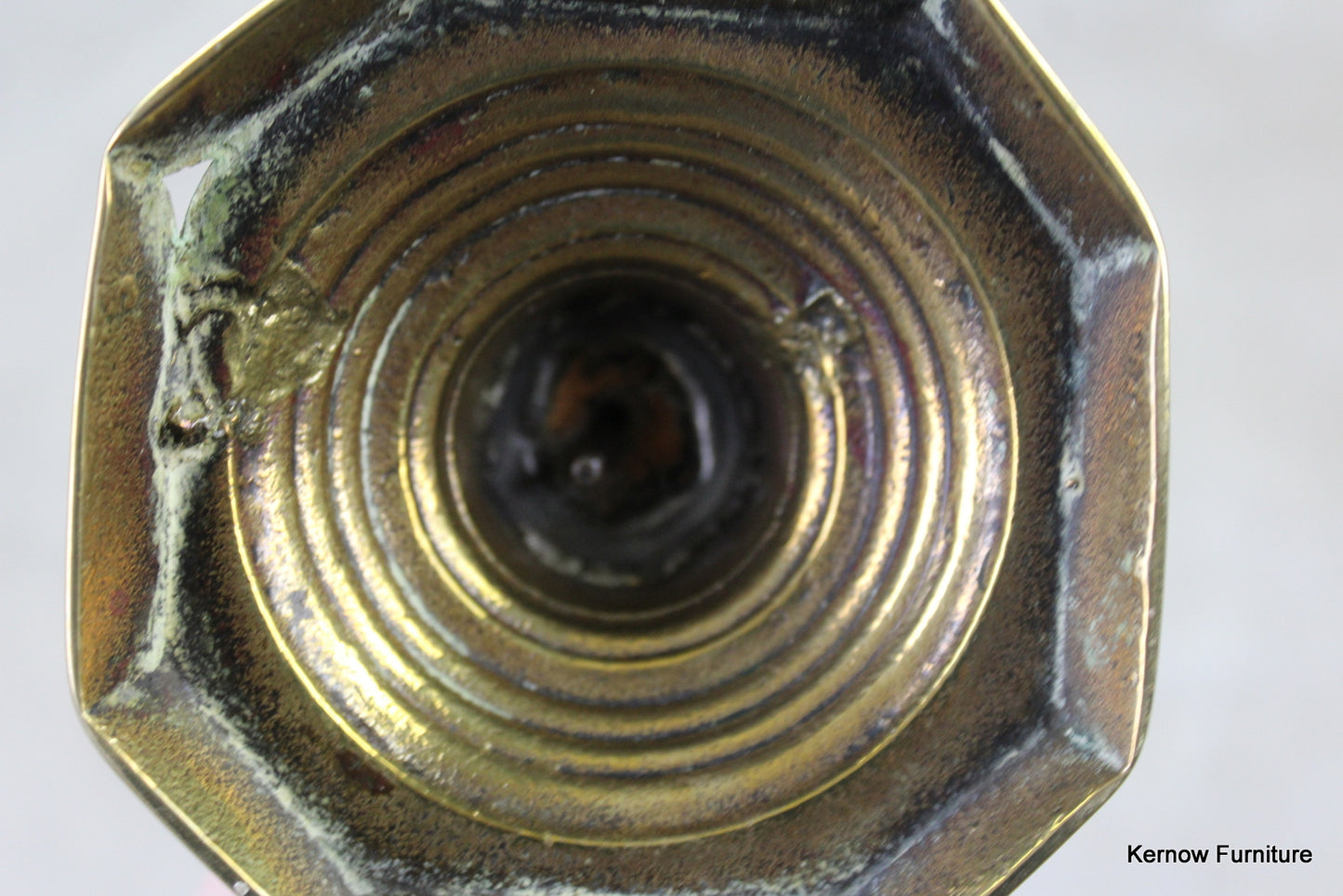 Pair Victorian Brass Candlesticks - Kernow Furniture