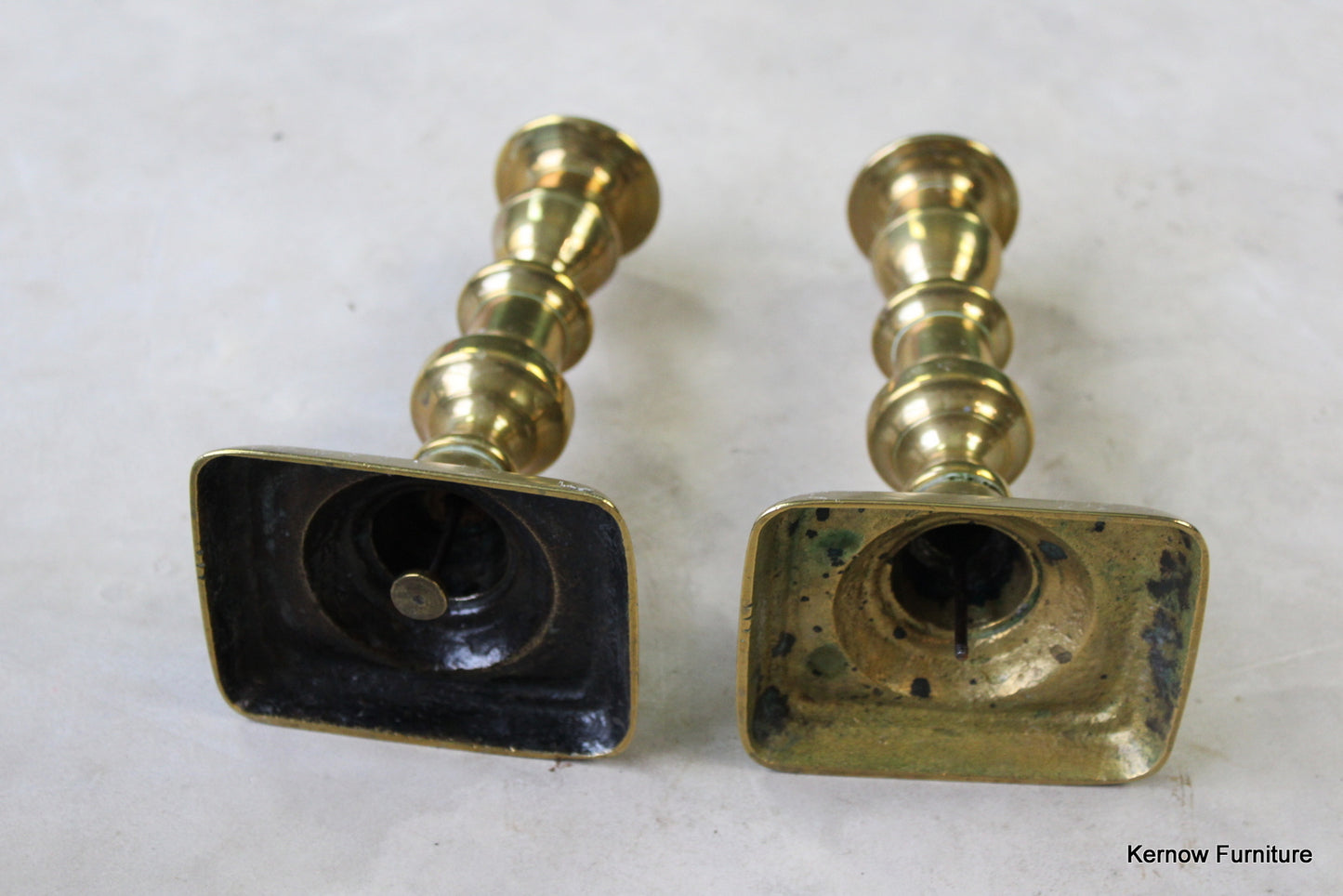 Pair Brass Candlesticks - Kernow Furniture