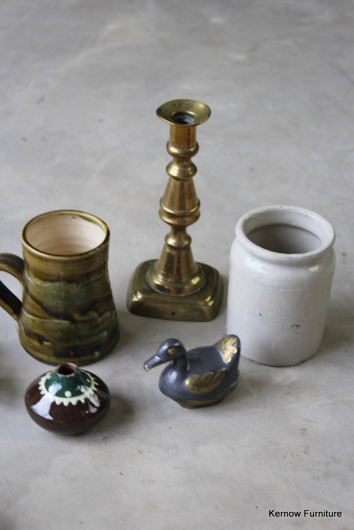 Vintage Pot Candlestick & Ornaments - Kernow Furniture