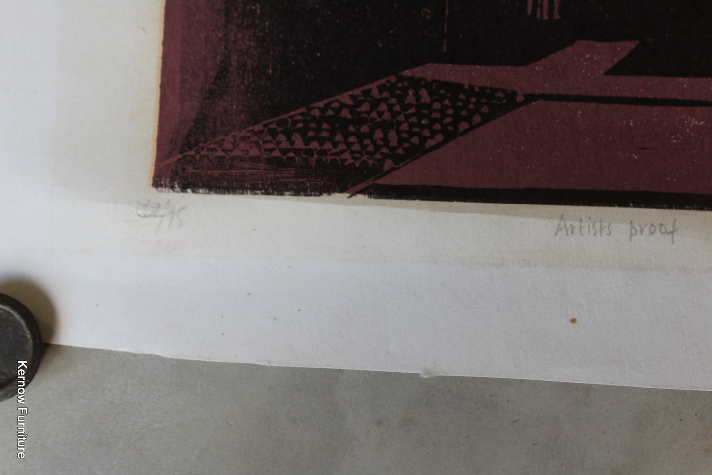 Walter Hoyle Jesus College Linocut - Kernow Furniture