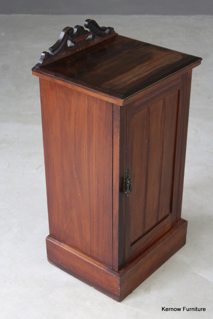 Edwardian Walnut Bedside Cabinet - Kernow Furniture