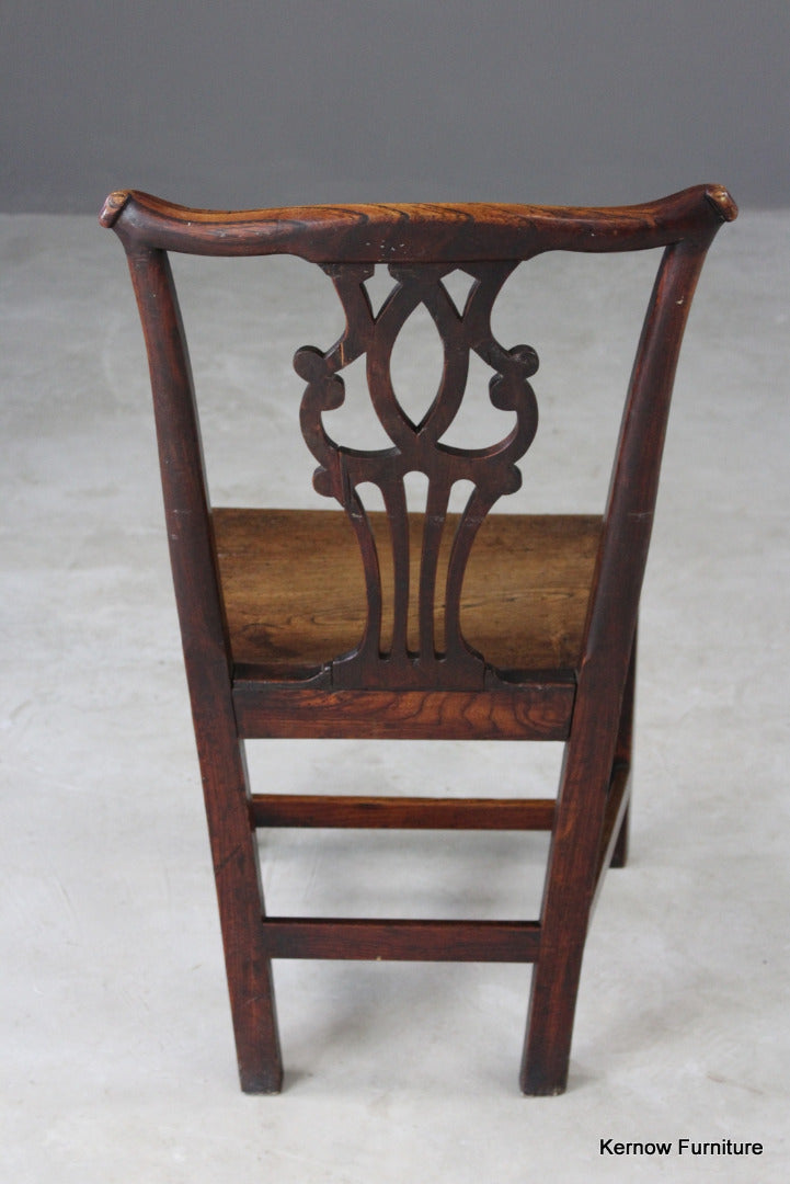 Antique Georgian Elm Hall Chair - Kernow Furniture
