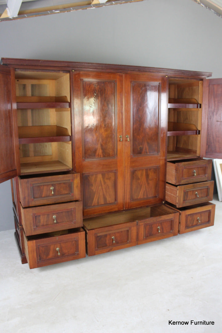 Antique Mahogany Wardrobe Compactum - Kernow Furniture