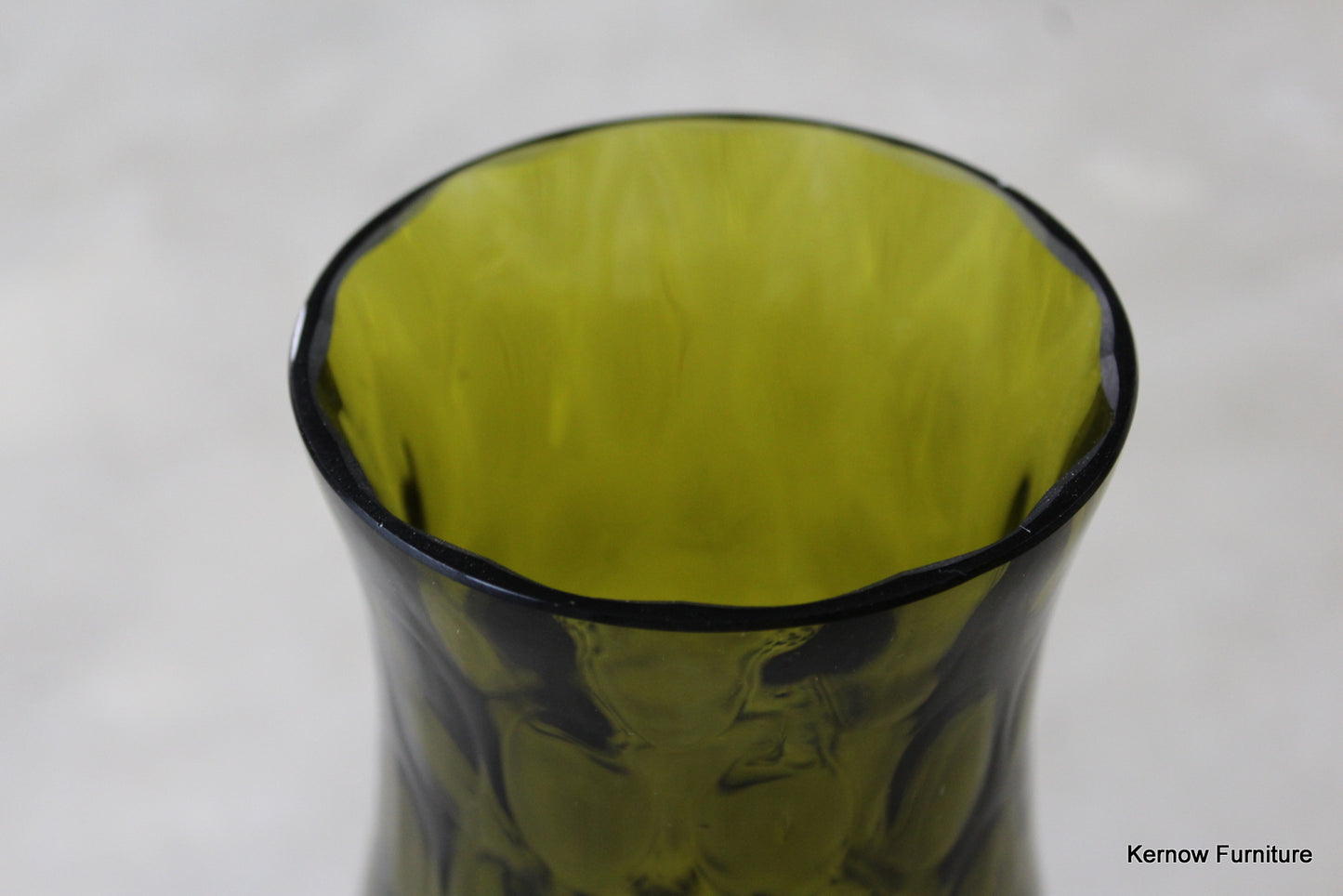 Olive Glass Stemmed Vase - Kernow Furniture