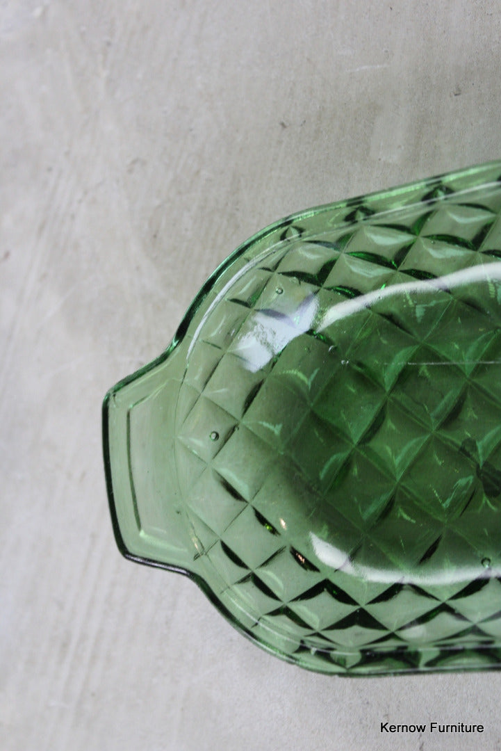 Green Glass Dish - Kernow Furniture