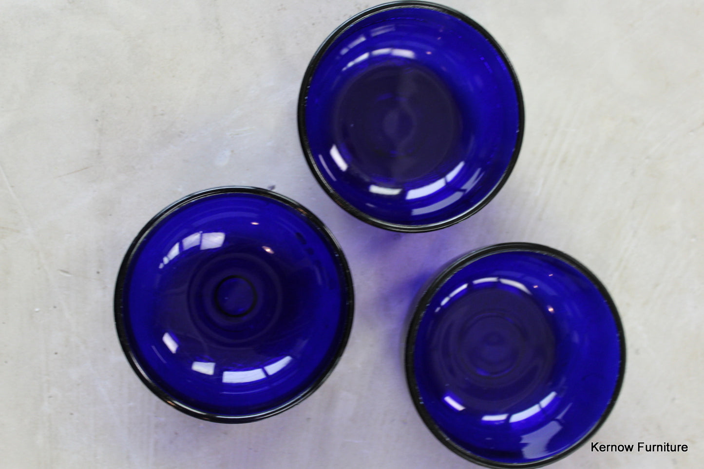 3 x Bristol Blue Glass Liner Bowl - Kernow Furniture