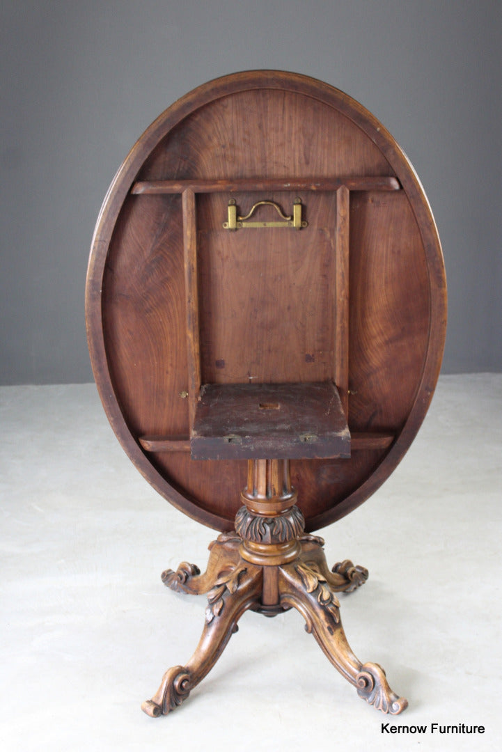 Walnut Oval Tilt Top Table - Kernow Furniture