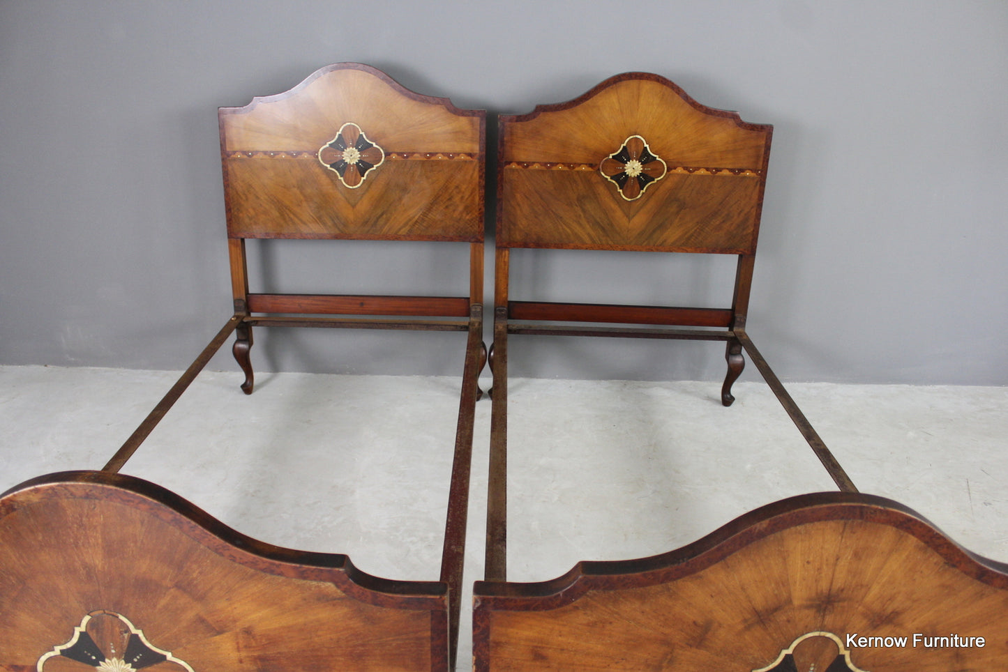 Pair Antique 3ft Single Bed Frames - Kernow Furniture