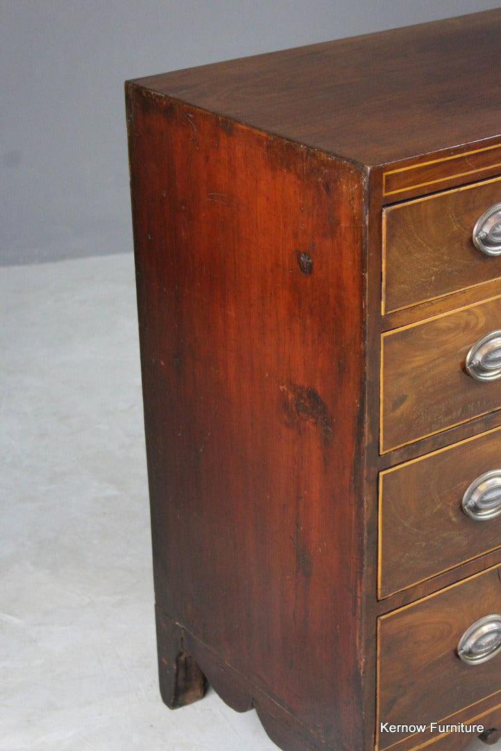 Antique Mahogany Straight Front Chest of Drawers - Kernow Furniture