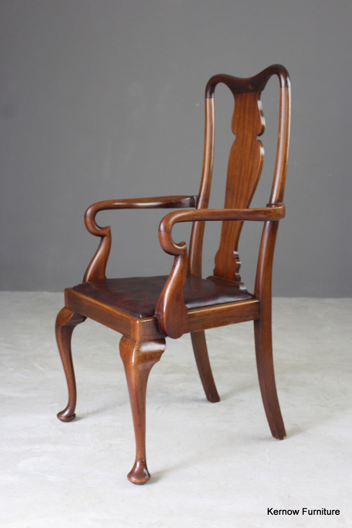 Mahogany Queen Anne Style Carver Chair Kernow Furniture