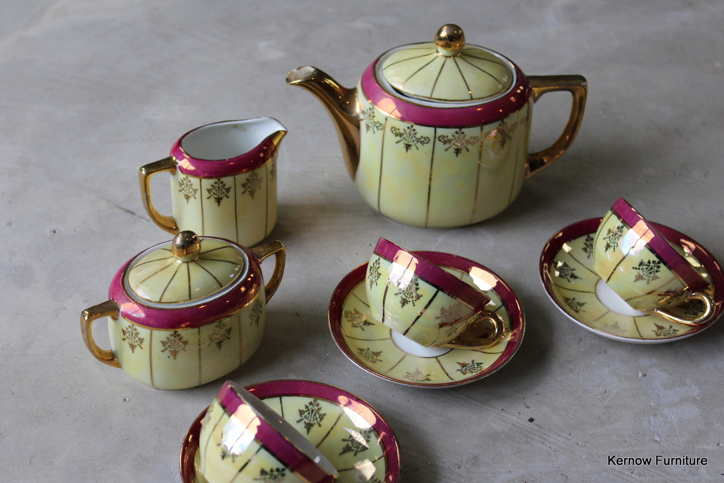 Pink & Yellow Lustre Part Tea Set - Kernow Furniture