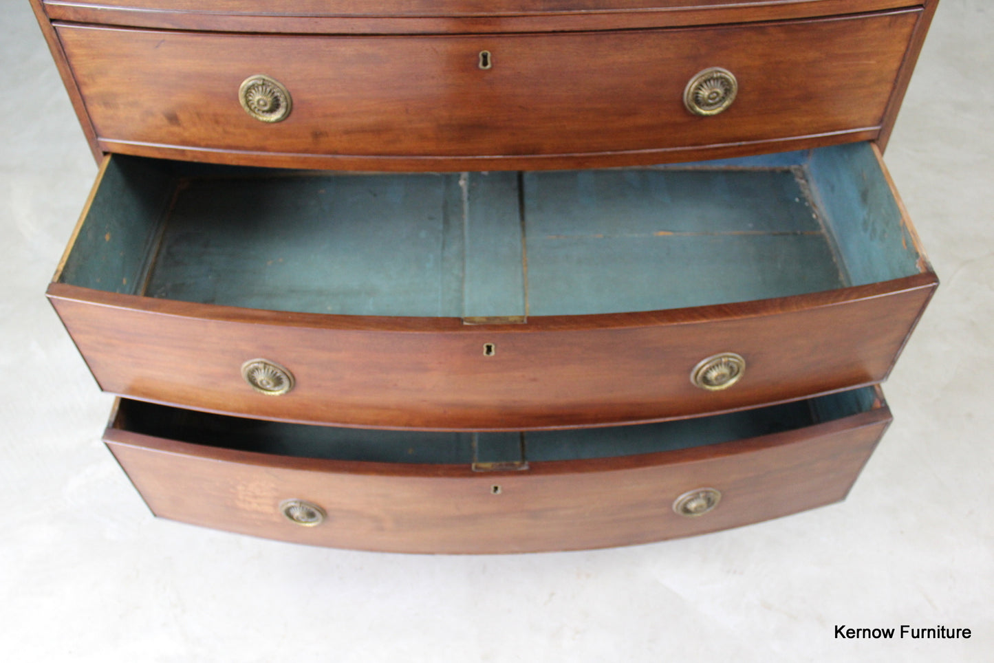 Antique Bow Front Chest of Drawers - Kernow Furniture