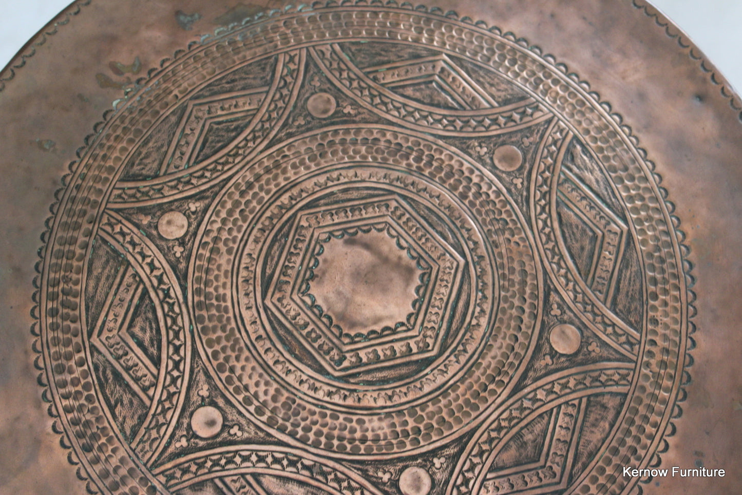 Arts & Crafts Copper Round Table - Kernow Furniture